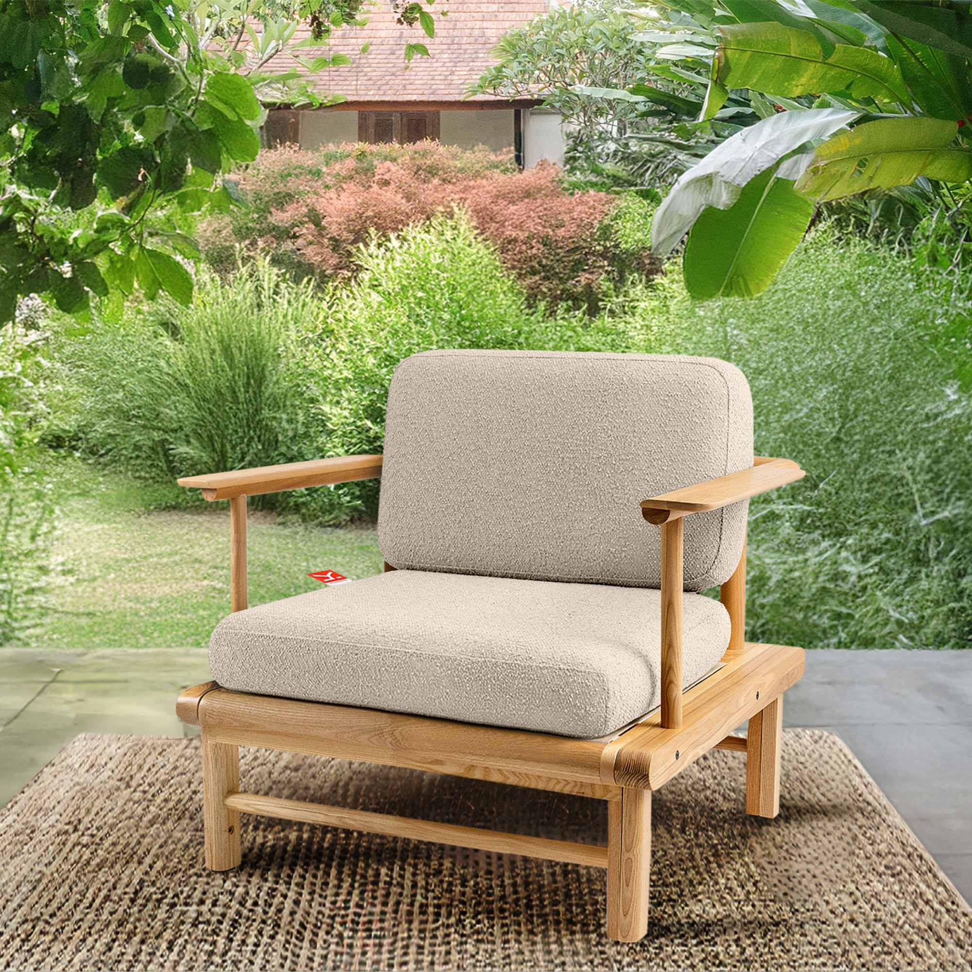 GARTENSTUHL ATREDA - Creme, Holz/Textil (91/80/80cm) - KONSIMO®