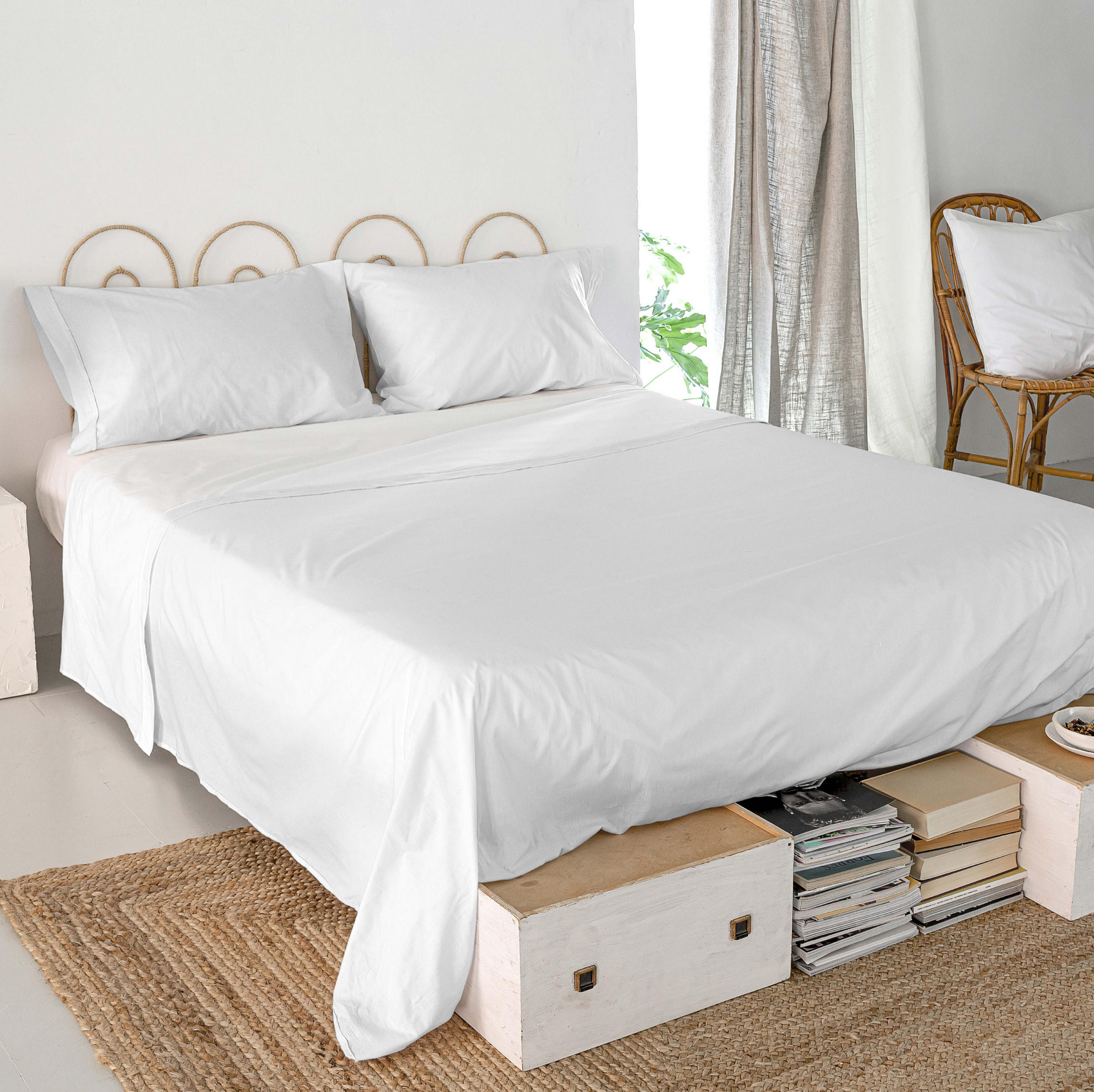 OBERBETTLAKEN basic 180x270 cm weiss - Weiß, Textil (180/270cm) - Happy Friday