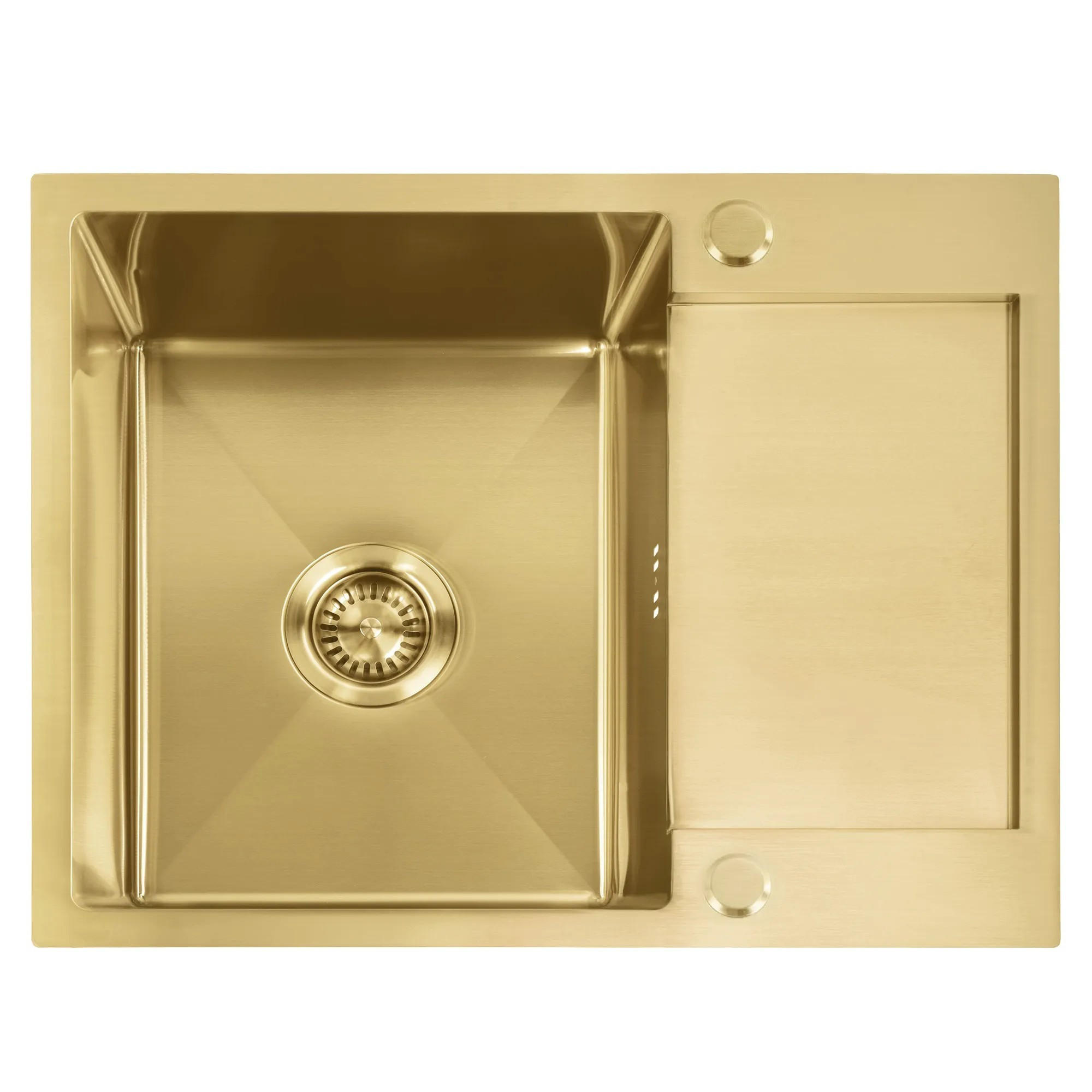 EDELSTAHLSPÜLE Rea Paul Brush Gold ohne Küchenarmatur - Goldfarben, Metall (48/19/60cm) - REA