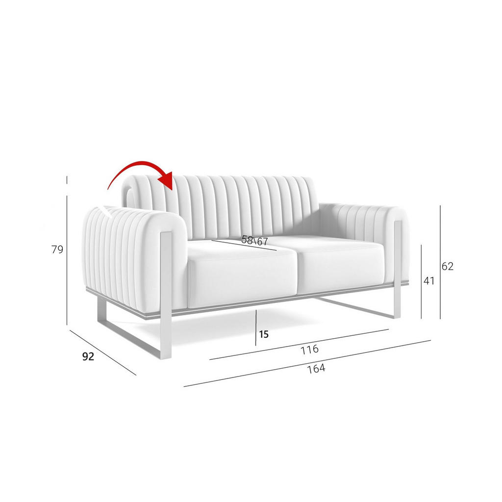 Thumbnail - Fun Möbel Sofa, Anthrazit, Textil, 164x79x90 cm, Wohnzimmer, Sofas & Couches, Sofas, 2-Sitzer Sofas