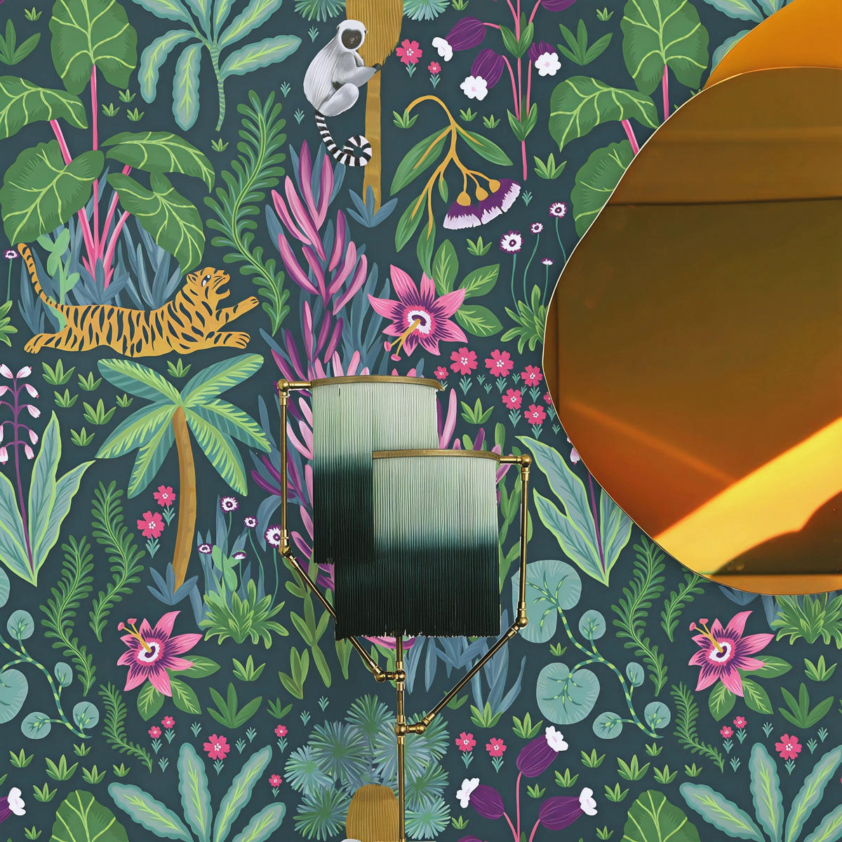 TAPETE Dschungel aus echtem Papier, 200x280cm, 8 Bögen - Grün, Papier (200/280cm) - WALLPAPERS4BEGINNERS