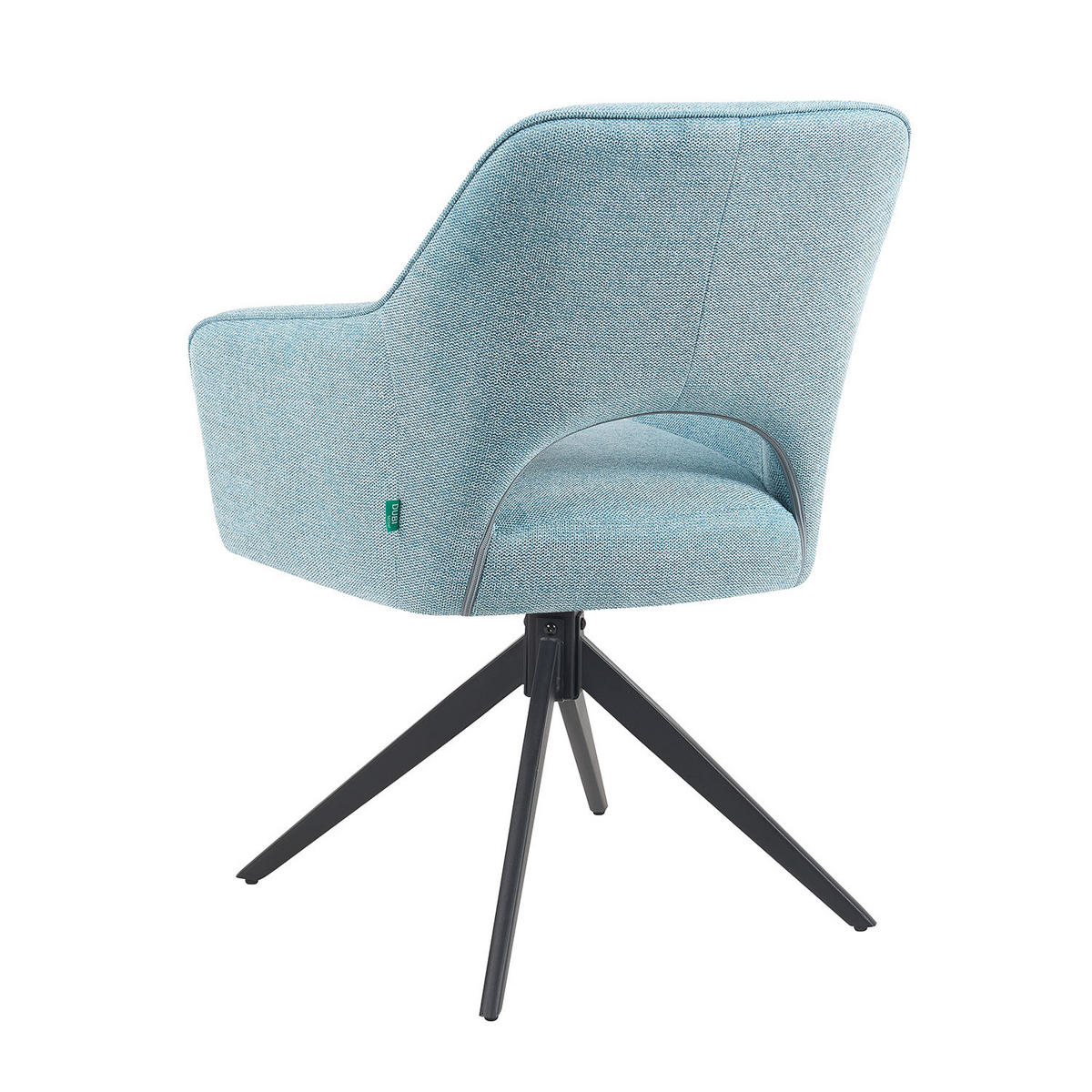 DREHSTUHL Mika-Nils - Schwarz/Hellblau, Textil/Metall (60/87/65cm) - DUBI Möbel