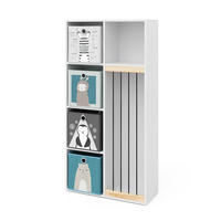 KINDERREGAL Marvin Weiß 72 x 143 cm mit 4 Faltboxen opt.2 - Weiß, Holzwerkstoff (72/143/29.1cm) - Vicco