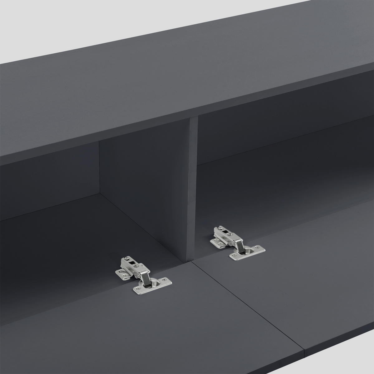 HÄNGELOWBOARD Evaton - Dunkelgrau, Holzwerkstoff (140/30/33cm) - [en.casa]