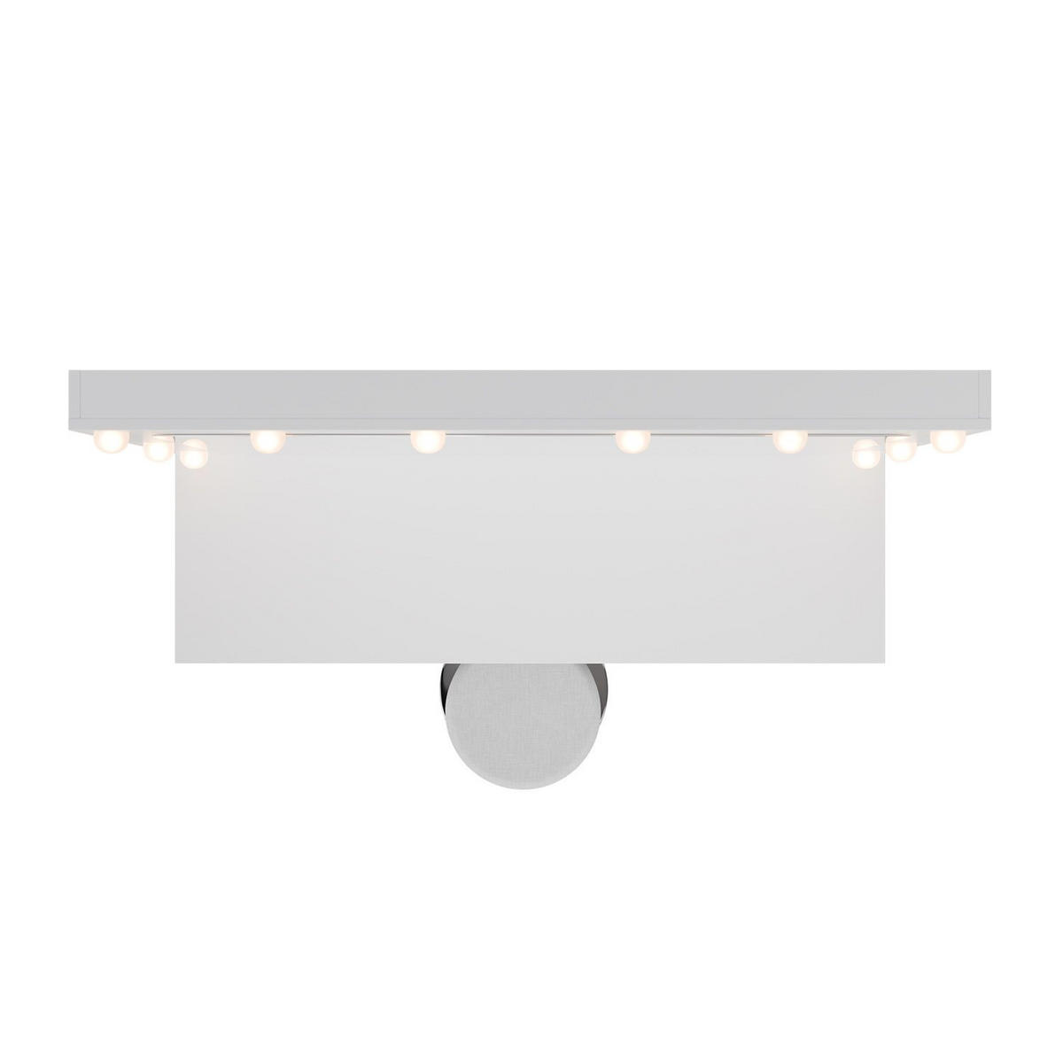 SCHMINKTISCH Lilia weiß mit LED-Beleuchtung und Hocker Tonia - Weiß, Holz (108/140/41cm) - Juskys
