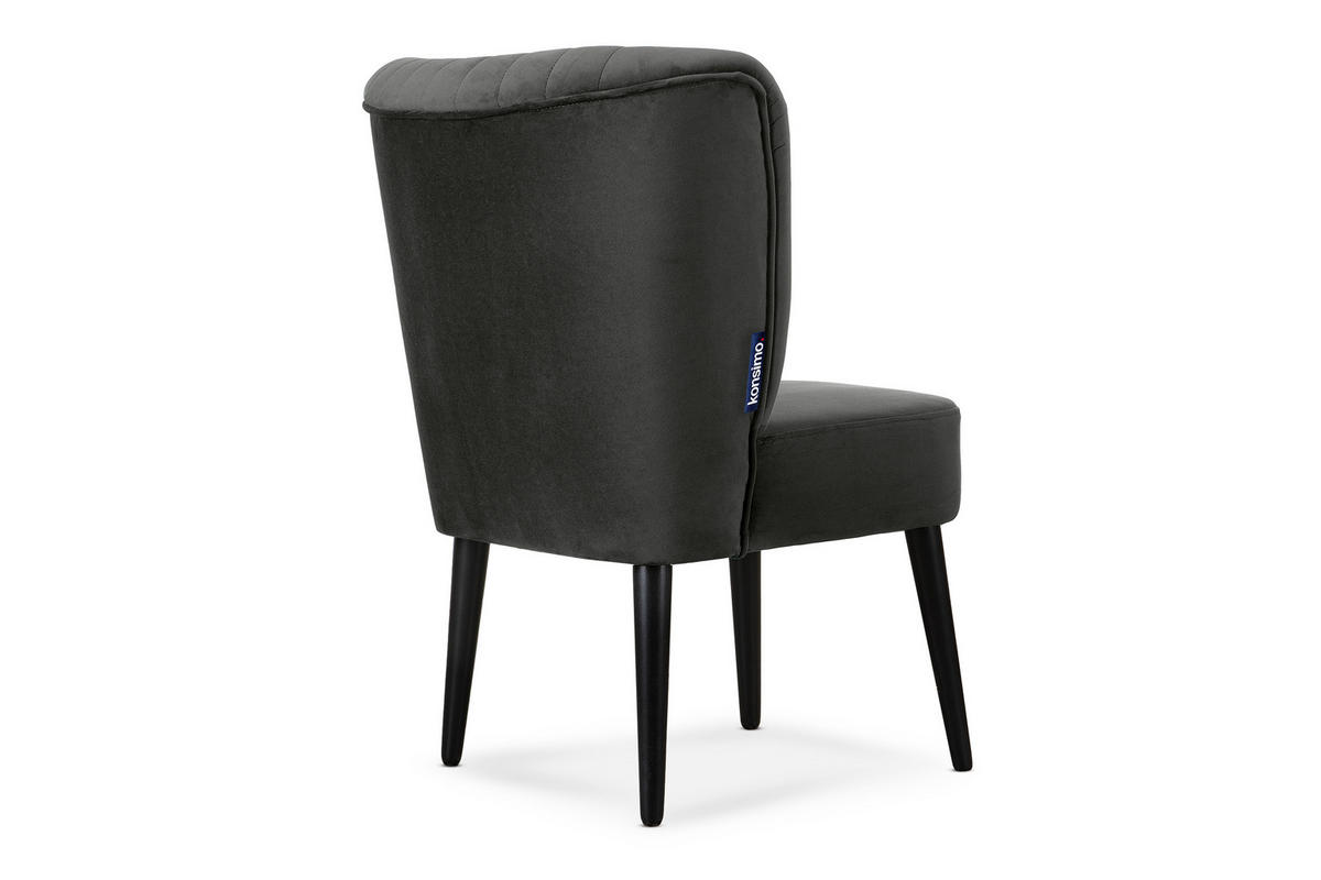 COCKTAILSESSEL DUCO auf hohen Beinen, Graphit/Schwarz - Schwarz/Graphitfarben, Holz/Textil (63/89/65cm) - KONSIMO®