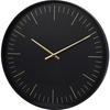 WANDUHR Moderne mit goldenen Zeigern Ø 50,7 cm - Schwarz, Kunststoff (50.7/50.7/50.7cm) - Home Styling Collection