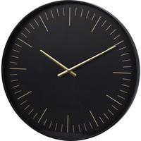 WANDUHR Moderne mit goldenen Zeigern Ø 50,7 cm - Schwarz, Kunststoff (50.7/50.7/50.7cm) - Home Styling Collection