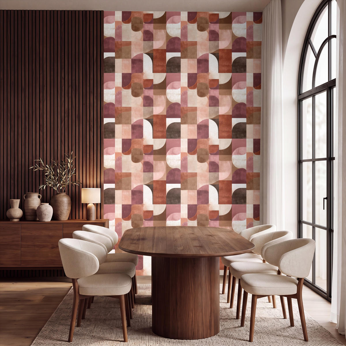 TAPETE - Geometrie - Modern - Retro - 160x280 cm - Multicolor, Papier (160/280cm) - OnlyWow