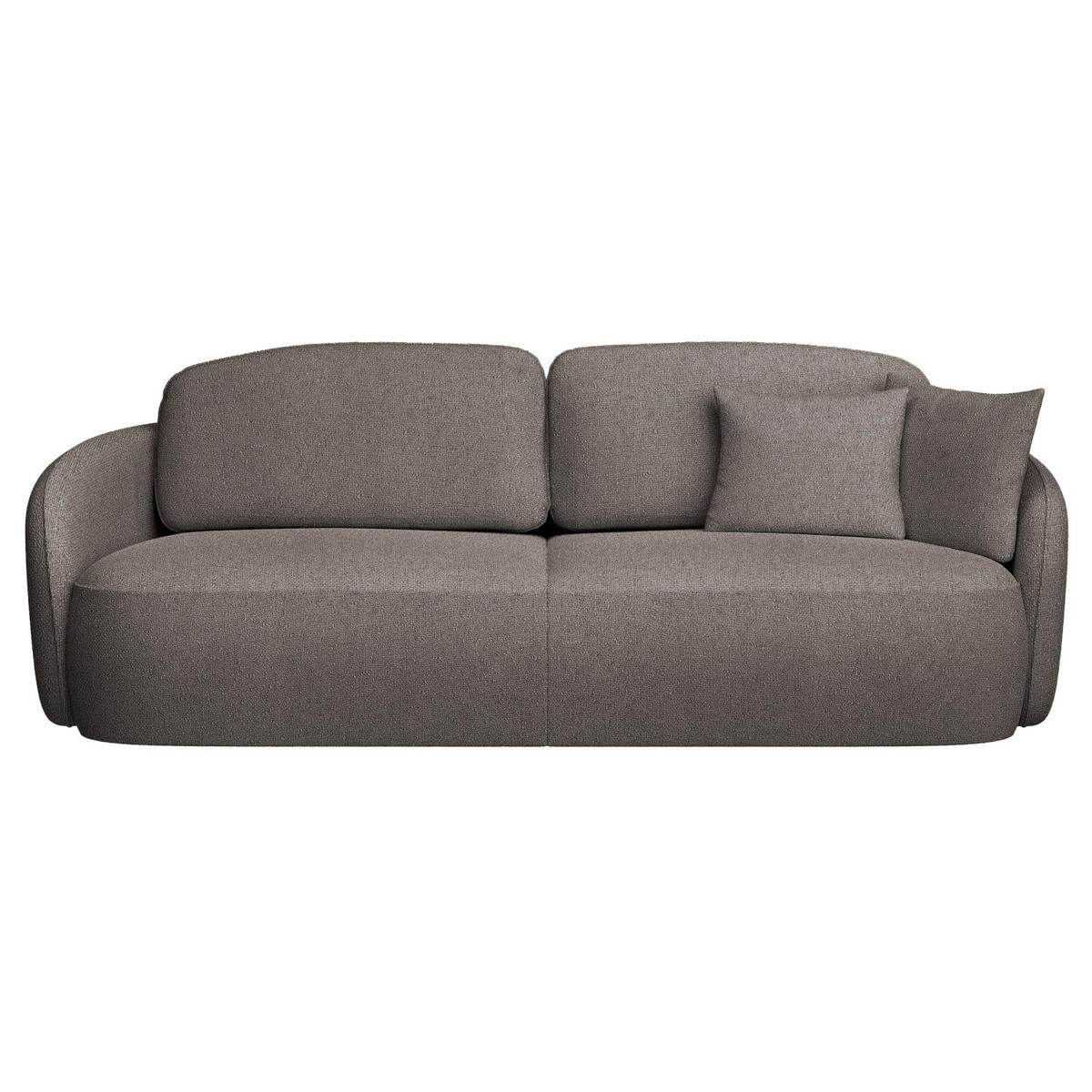 3-SITZER-SOFA Savoy Hellbraun mit Schlaffunktion - Hellbraun/Schwarz, Kunststoff/Textil (254/96/105cm) - Selsey