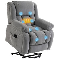 SESSEL Massagefunktion Aufstehhilfe 93/104/100 cm - Ahornfarben, Textil (104/100/93cm) - PANGIVO