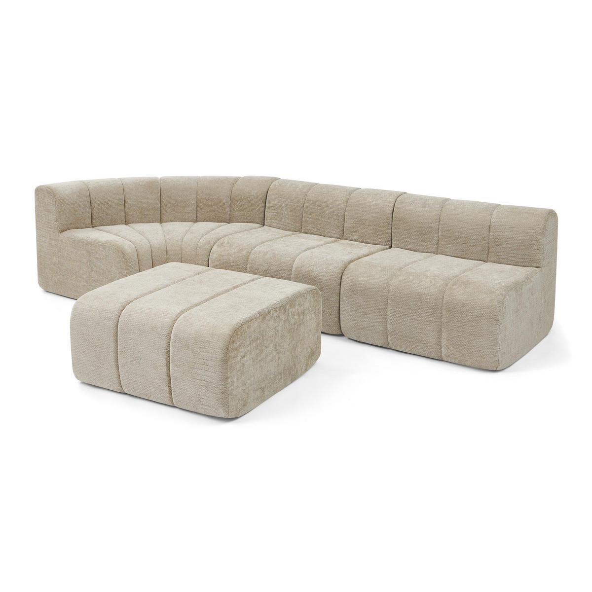 ECKSOFA DE-34633 4-Sitzer modular Braun - Braun, Textil (189/283cm) - ComfortXL