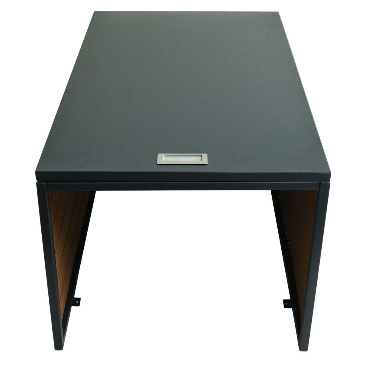 MÄHROBOTER-GARAGE XL mit Deckel 43x70x90cm WPC Metall Eiche-Optik - Eichefarben, Metall (70/43/90cm) - PROREGAL