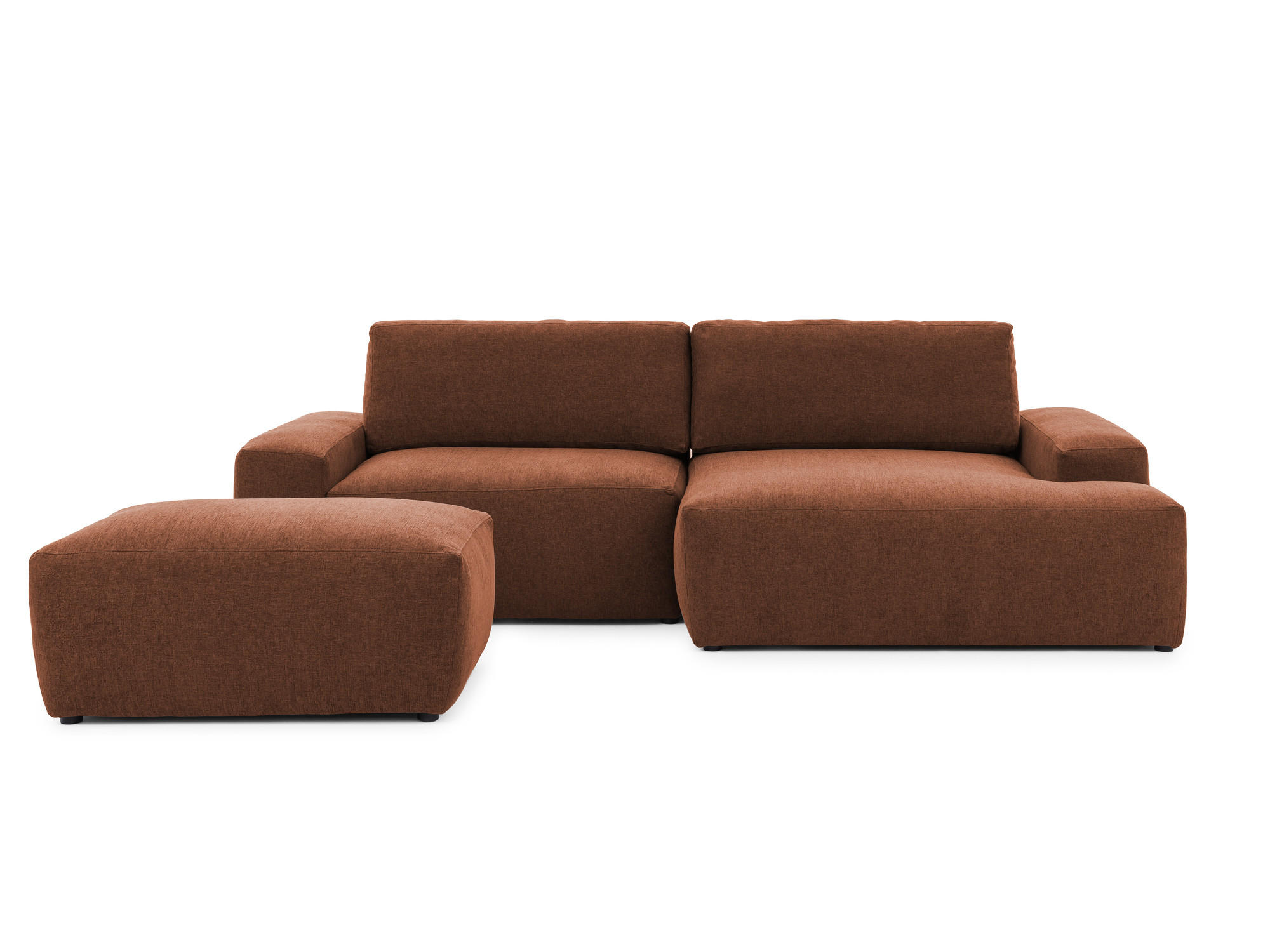 S-Style Ecksofa Braun 264x137 cm