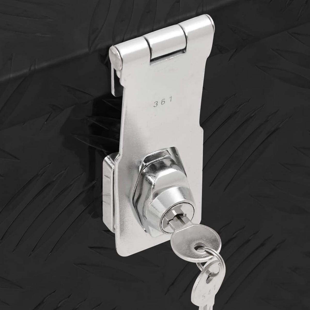 ALUMINIUMBOX mit Deckel Metallkiste 60x23,5x23 cm Schwarz - Schwarz, Metall (60/23/23.5cm) - DELUKE