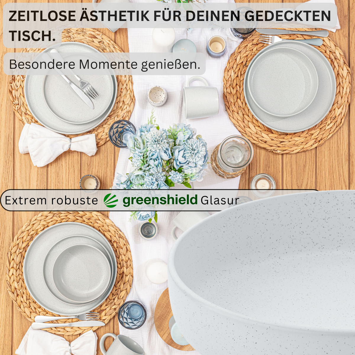 PASTASCHALEN LEEDS FROST - 6 teilig aus Steingut - Weiß, Stein (20.5cm) - Sänger