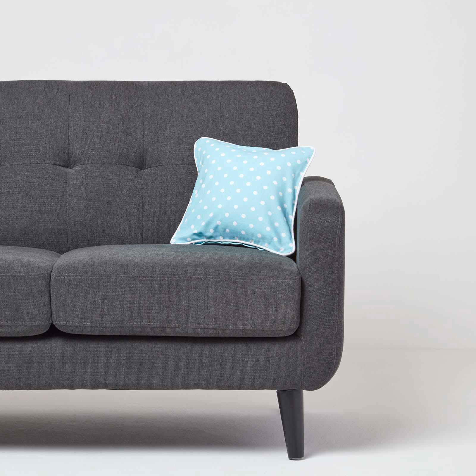 KISSENHÜLLE Polka Dots 30/30 cm, 100% Baumwolle - Blau, Textil (30/30cm) - Homescapes