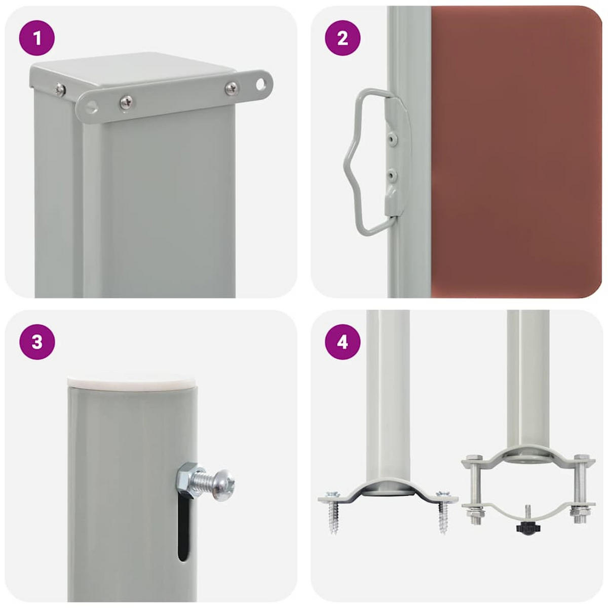 AUSZIEHBARE Seitenmarkise 80/300 Cm Braun - Braun, Textil (300/80/300cm) - vidaXL