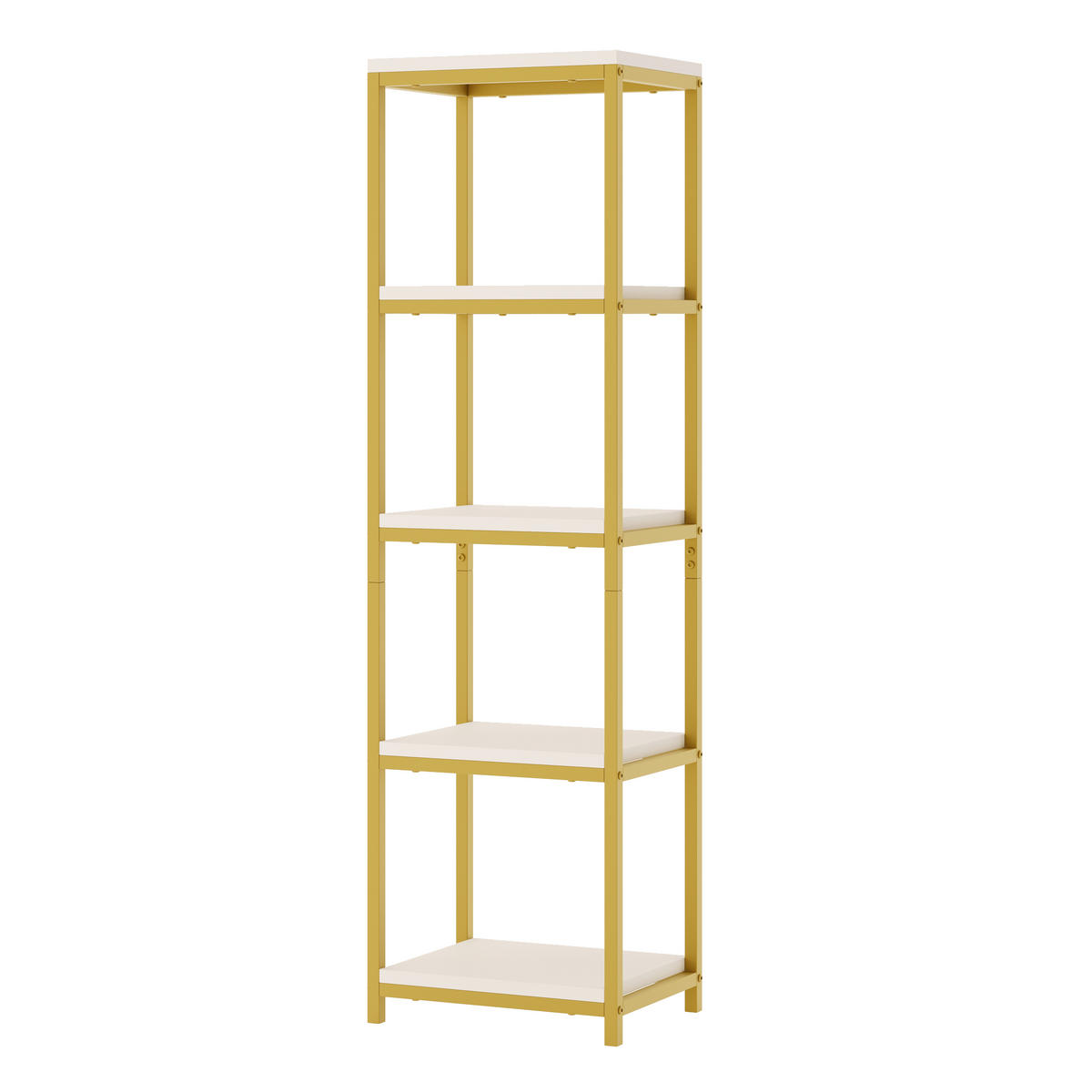REGAL 163cm 3-teilig Gold Metall MDF Bogen modern - Multicolor, Metall (163/184/30cm) - FLIEKS