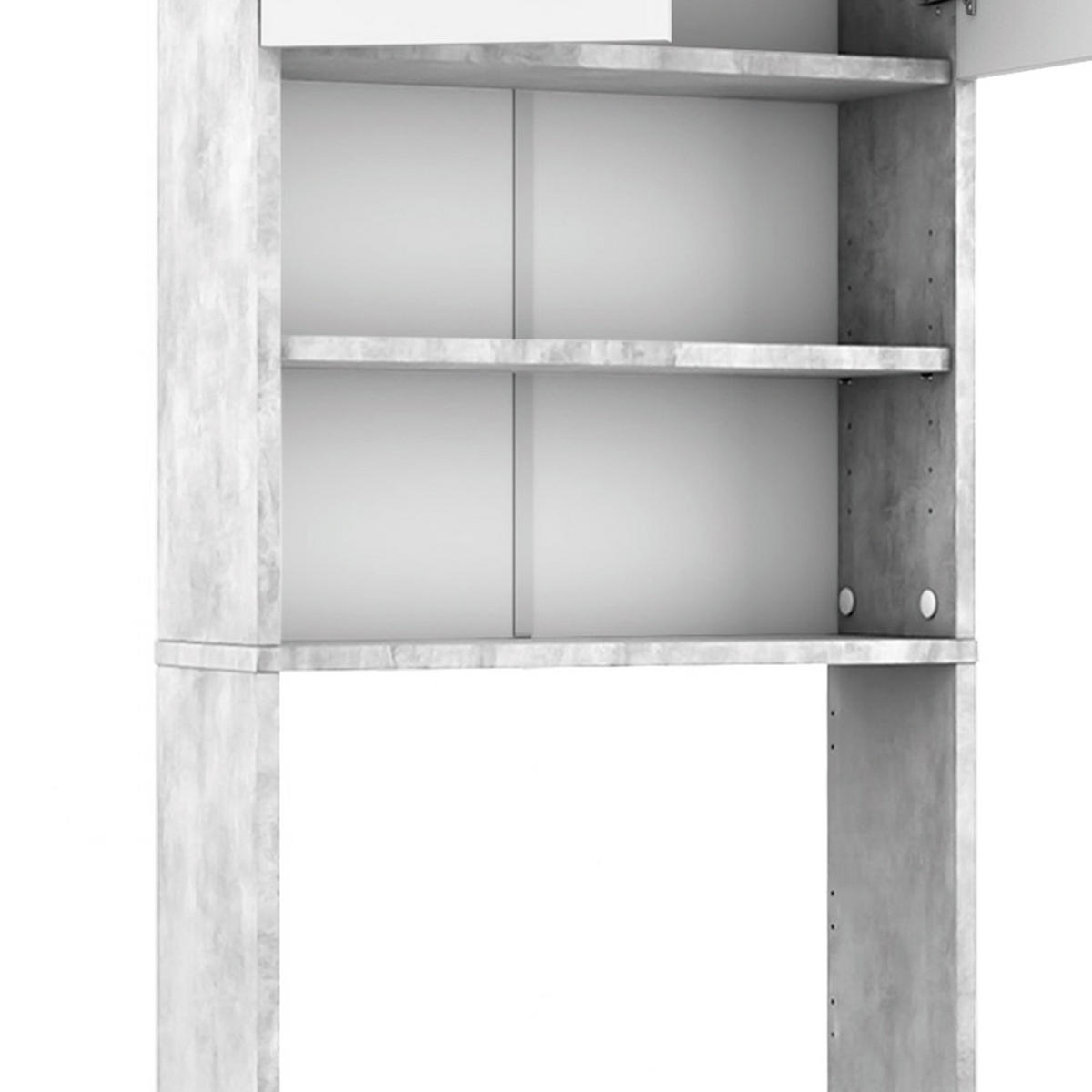 WASCHMASCHINENSCHRANK Beton 64 x 190 cm - Schieferfarben, Holzwerkstoff (64/190/26cm) - Vicco