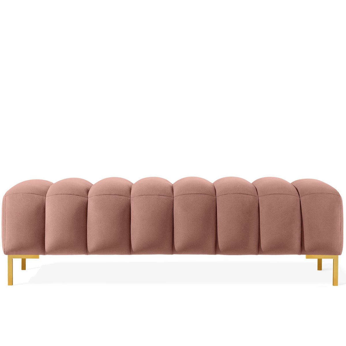 POLSTERBANK Bettbank PECCO, Metallbeinen - Goldfarben/Rosa, Holz/Textil (160/50/50cm) - KONSIMO®