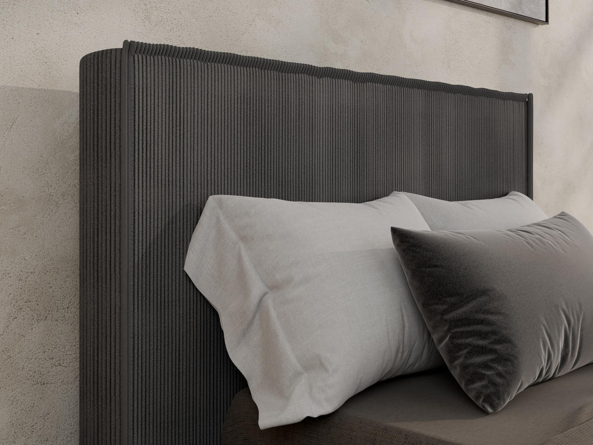 POLSTERBETT SANA 90x200cm Elegantes Polsterbett für modernen Wohnstil , ohne matratze, dunkelgrau - Dunkelgrau, Holz (90/200cm) - Panda Möbel