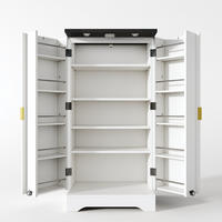 GESCHIRRSCHRANK 60.5/40/120 cm Weiß mit LED-Sensorlicht und Gewürzregal - Weiß, Holz (60.5/120/40cm) - Oxeza