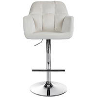 BARHOCKER Nardo Samt chrom creme - Chromfarben/Naturfarben, Textil/Metall (57/118/59cm) - TPFLiving