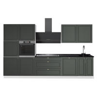 KÜCHENZEILE Fame-Line, Grün-Gold Landhaus/Weiß, 340 cm, AP Anthrazit - Weiß/Grün, Holzwerkstoff (340/206.8/60cm) - Vicco