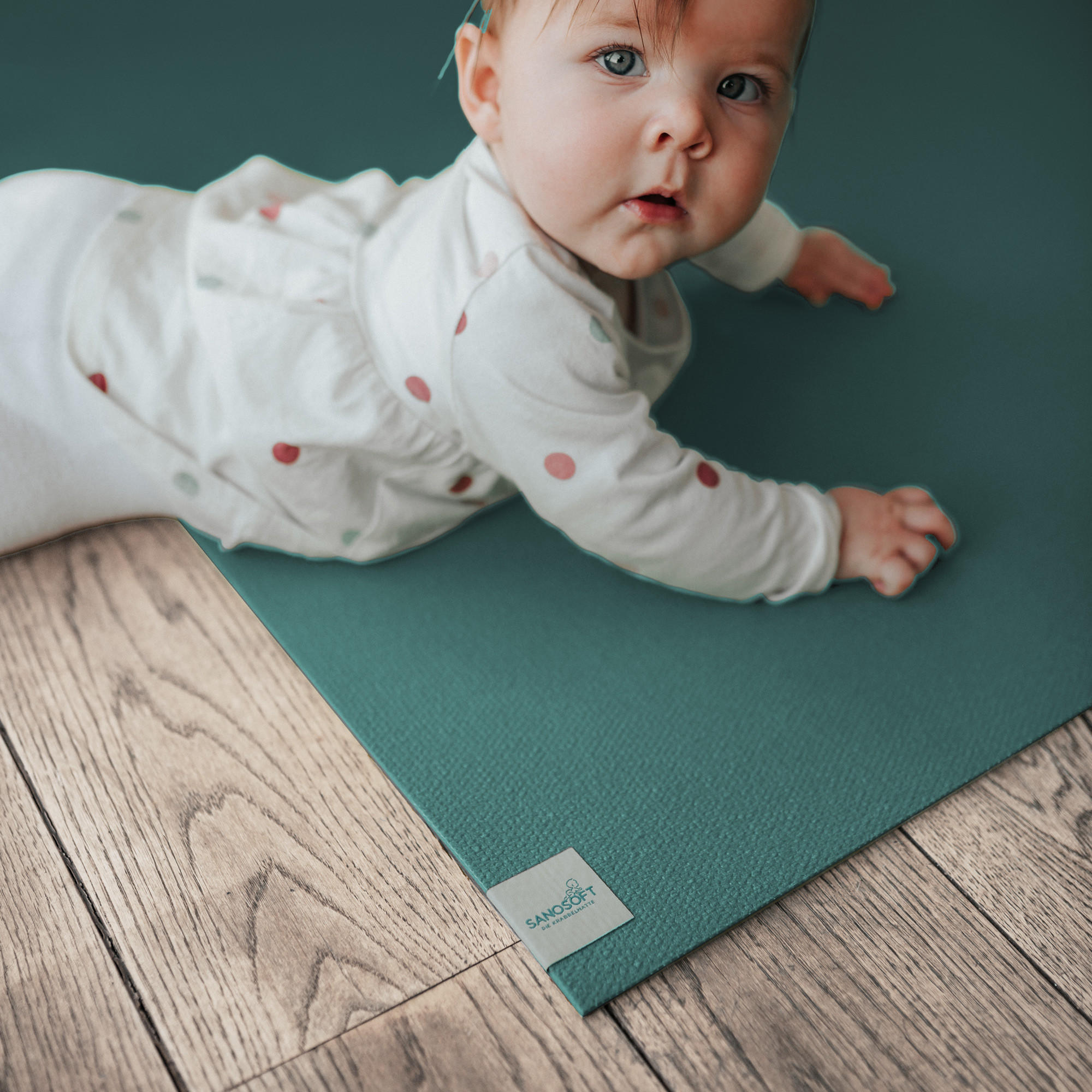 Thumbnail - Sanosoft Krabbelmatte, Petrol, Textil, 80x120 cm, Oeko-Tex® Standard 100, Teppiche & Böden, Teppiche, Teppich Kinderzimm...