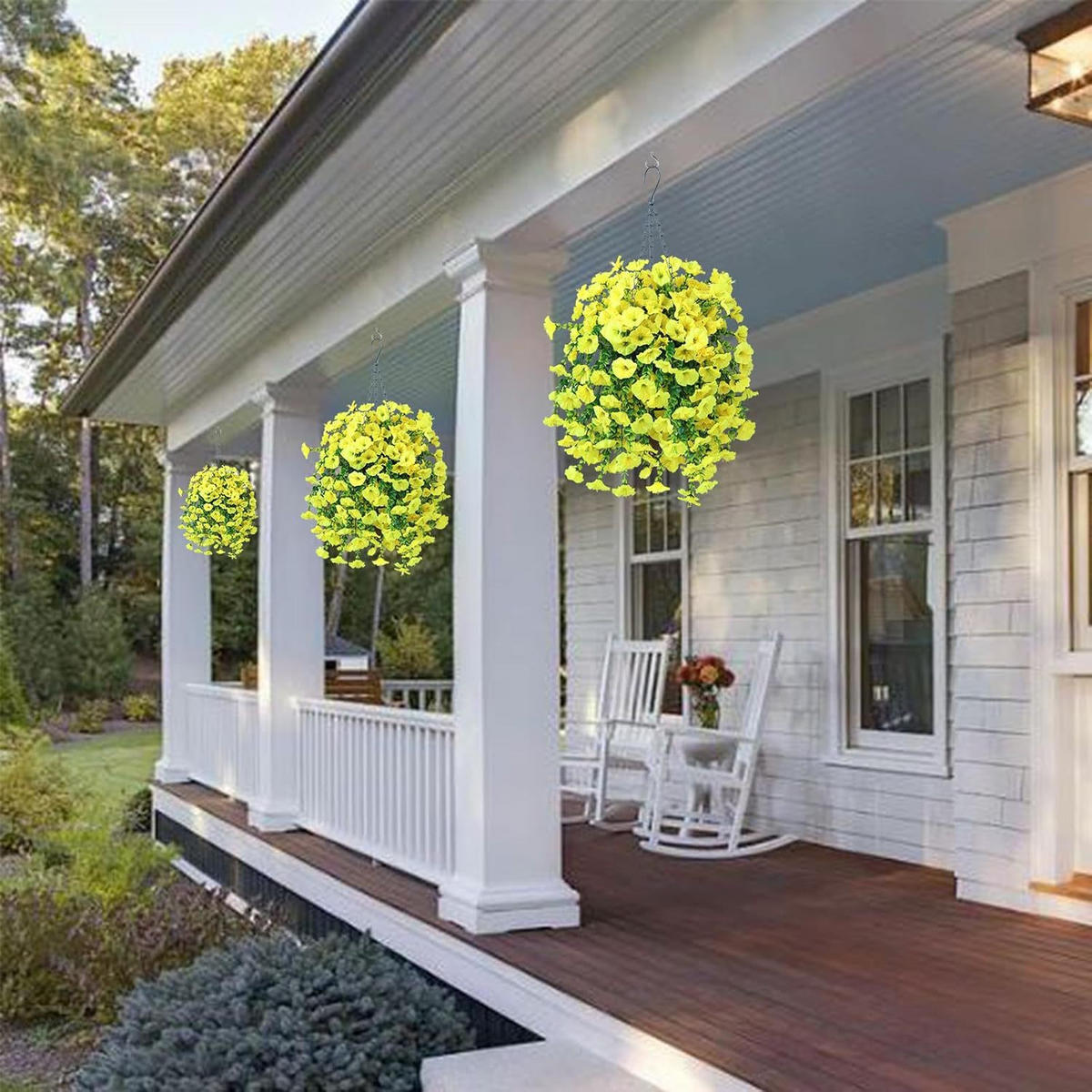 KUNSTBLUME 2 Stück Kunstblumen Veilchen Hängend - Gelb, Kunststoff (75cm) - Kaket