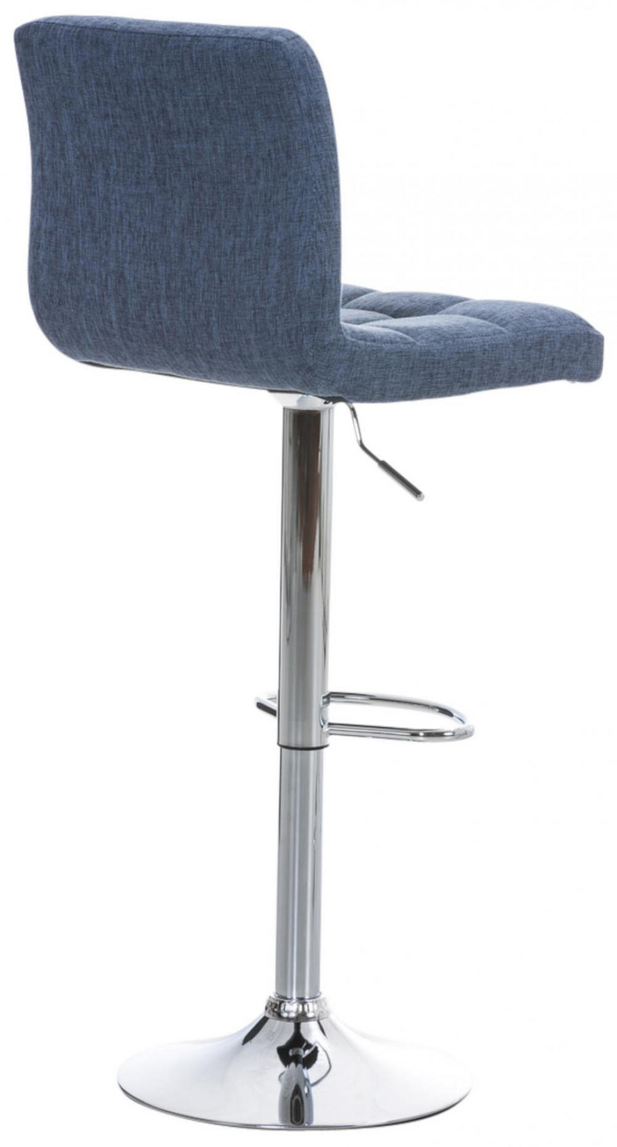 BARHOCKER 2er Set Stoff Blau - Chromfarben/Blau, Textil/Metall (46/94/47cm) - CLP