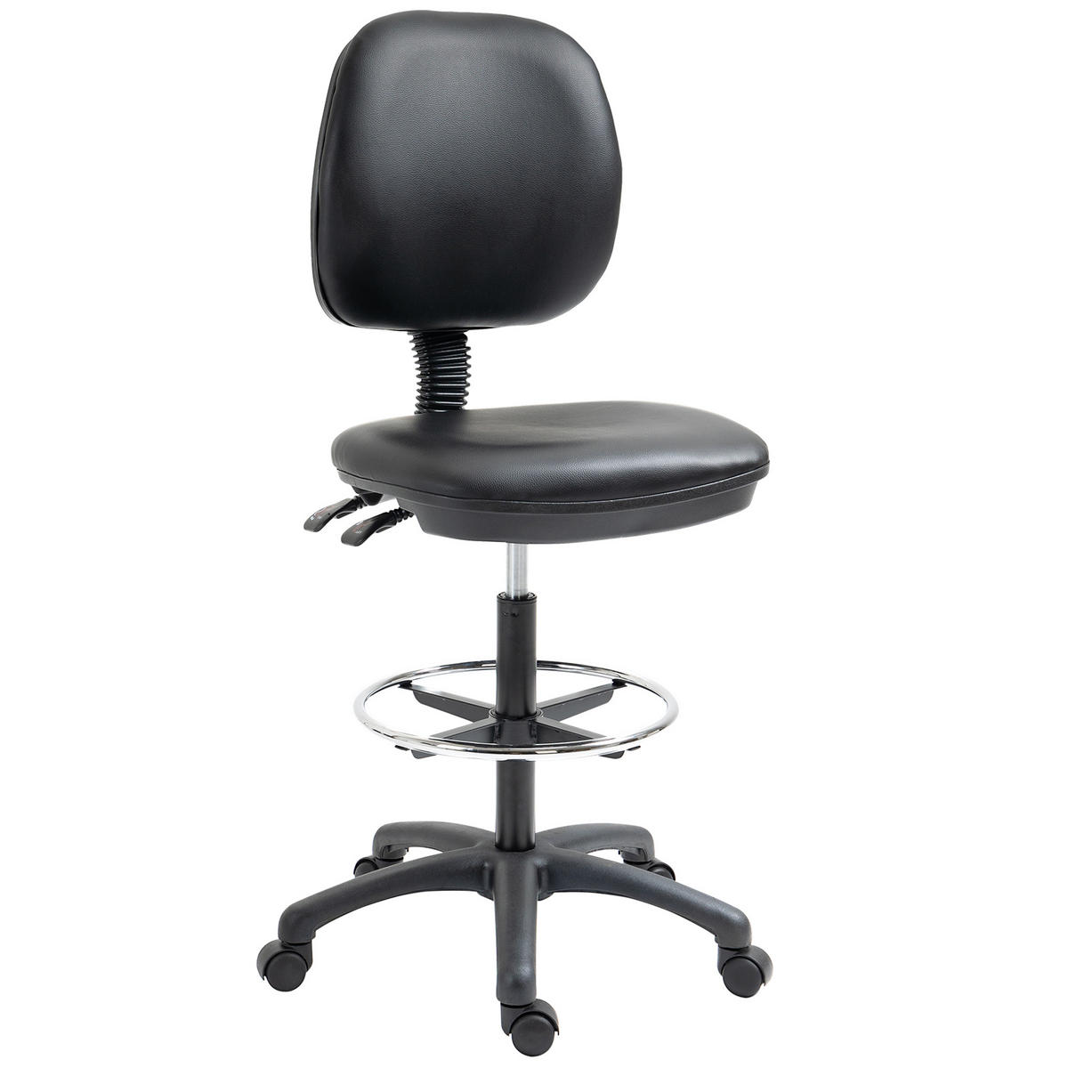 BÜROHOCKER DE-11674 höhenverstellbar 69-91 cm mit verstellbarer Fußstütze Schwarz - Schwarz, Metall (46/137/49.5cm) - ComfortXL
