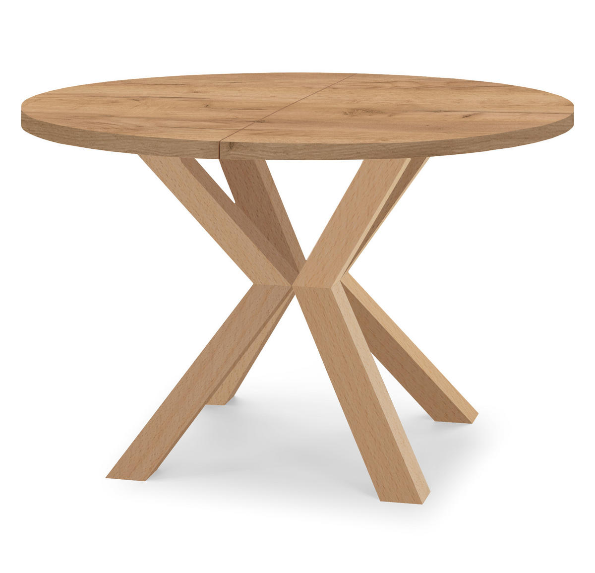 ESSTISCH RAL mit Holzbeinen, Durchmesser: 90 / 140 cm Eiche Craft Golden - Eichefarben, Holz (90/140/77cm) - Dekori_Interiors