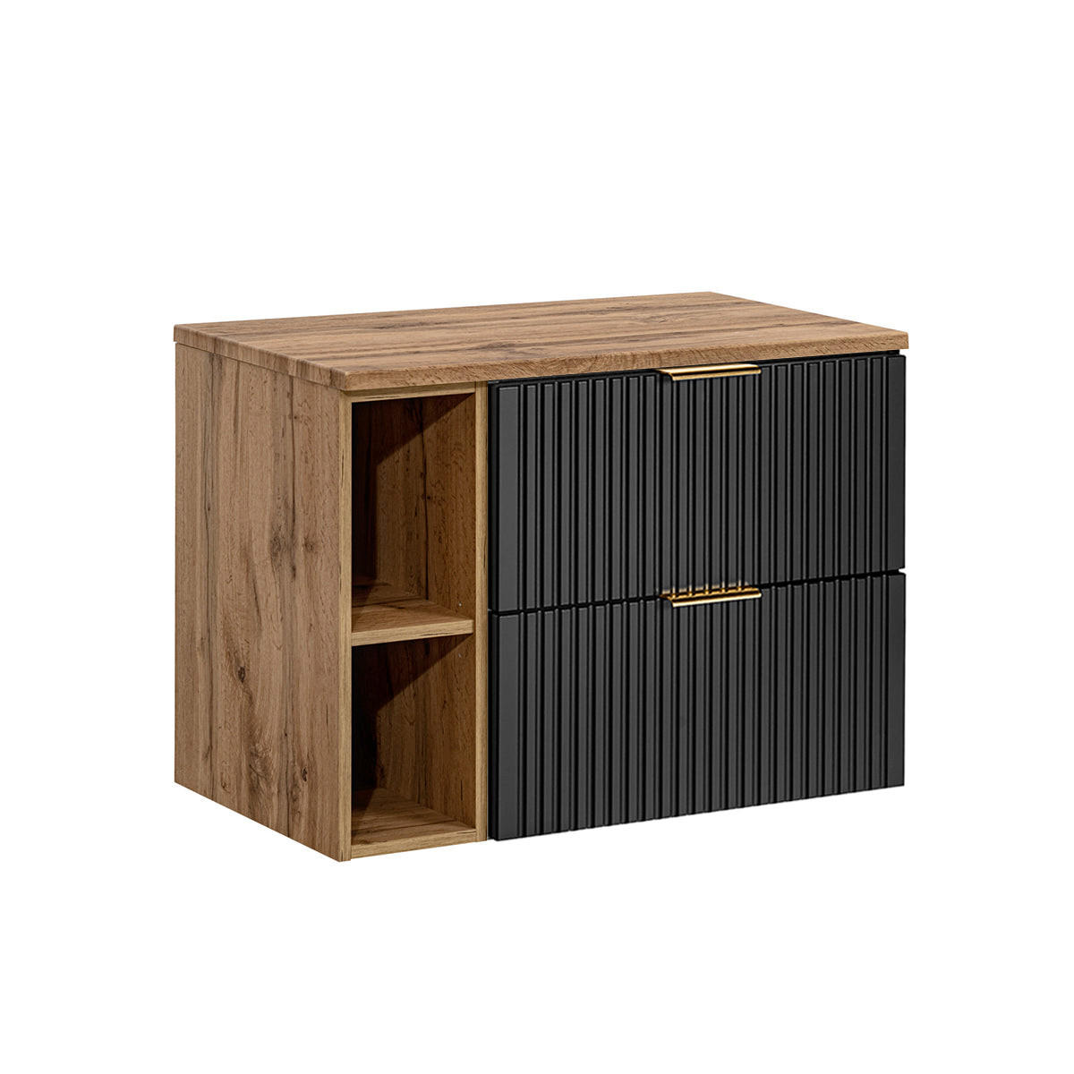WASCHTISCHUNTERSCHRANK 80.6cm Adriel Holz - Schwarz, Holzwerkstoff (80.6/59/46cm) - Petits-meubles