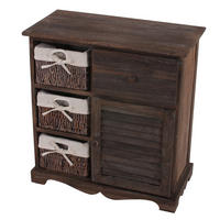 KOMMODE SCHRANK MIT 3 KÖRBEN Braun - Braun, Holz (60/63/30cm) - MCW