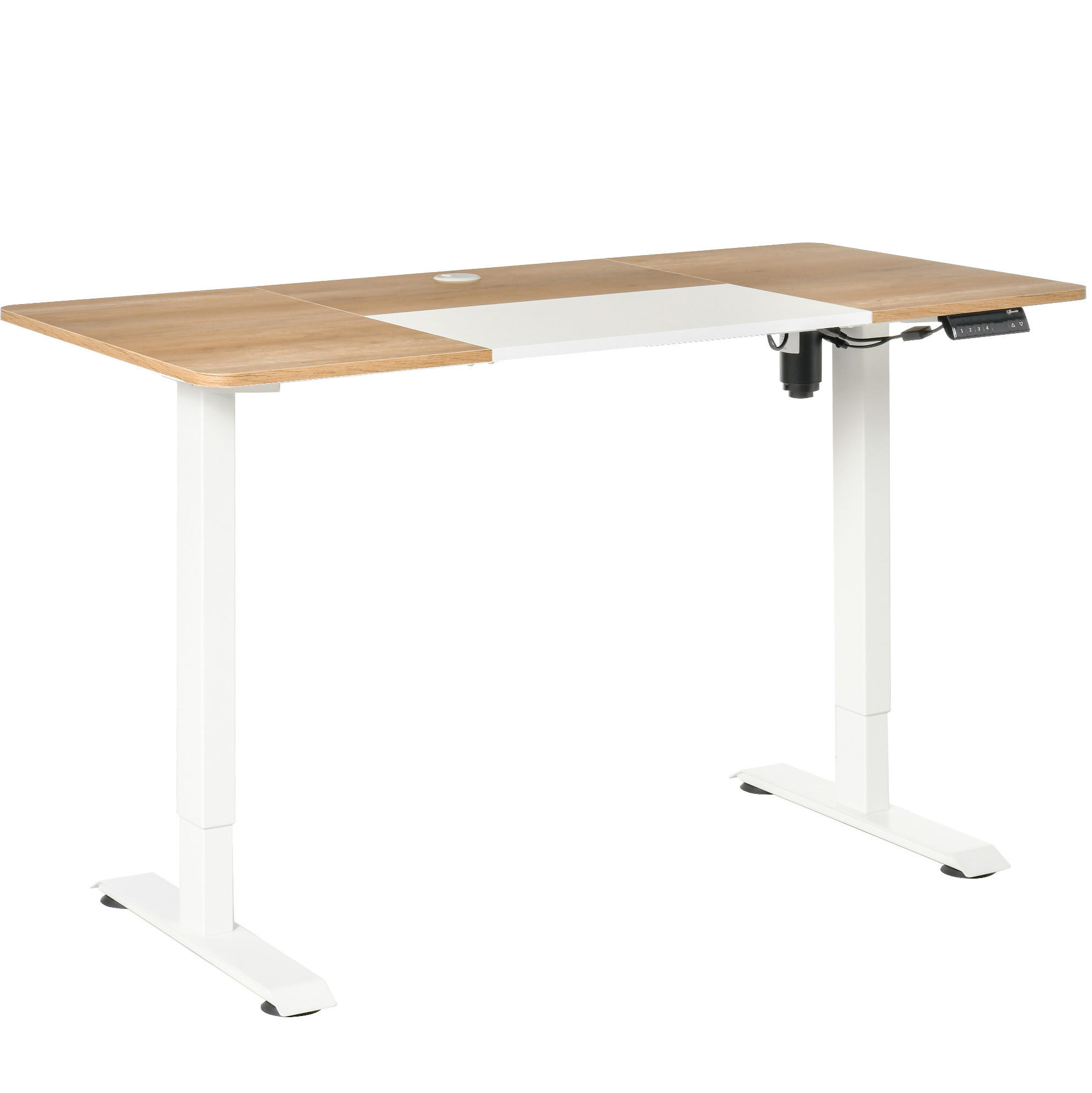SCHREIBTISCH elektrisch höhenverstellbar 140 x 70 cm Weiß - Weiß, Holz (140/70/116cm) - Meubliv