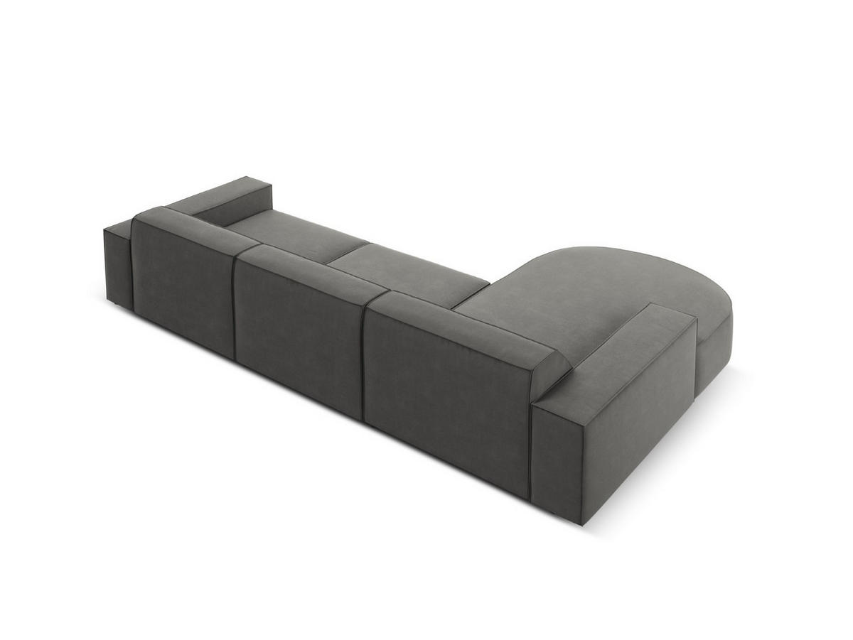 ECKSOFA links Jodie aus Samt hellgrau 4 Sitzplätze - Hellgrau, Textil (166/284cm) - Micadoni