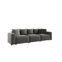 SOFA Megan 3-sitzer In Salvador - Grau, Holzwerkstoff/Textil (327/75/98cm) - Fun Möbel