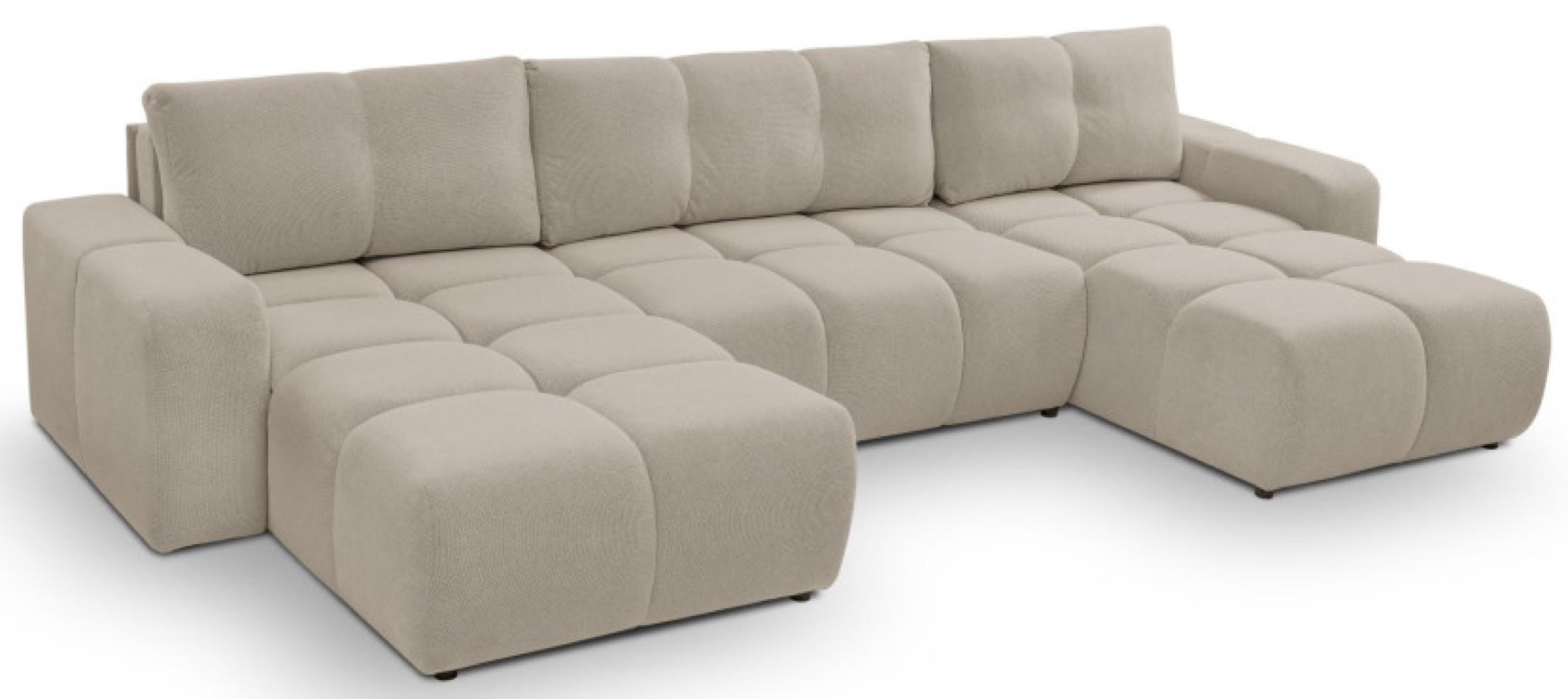 ECKSOFA Dunkelbeige Curio 11 Mit Schlaffunktion - Beige, Textil (359/177cm) - Sepro Meble