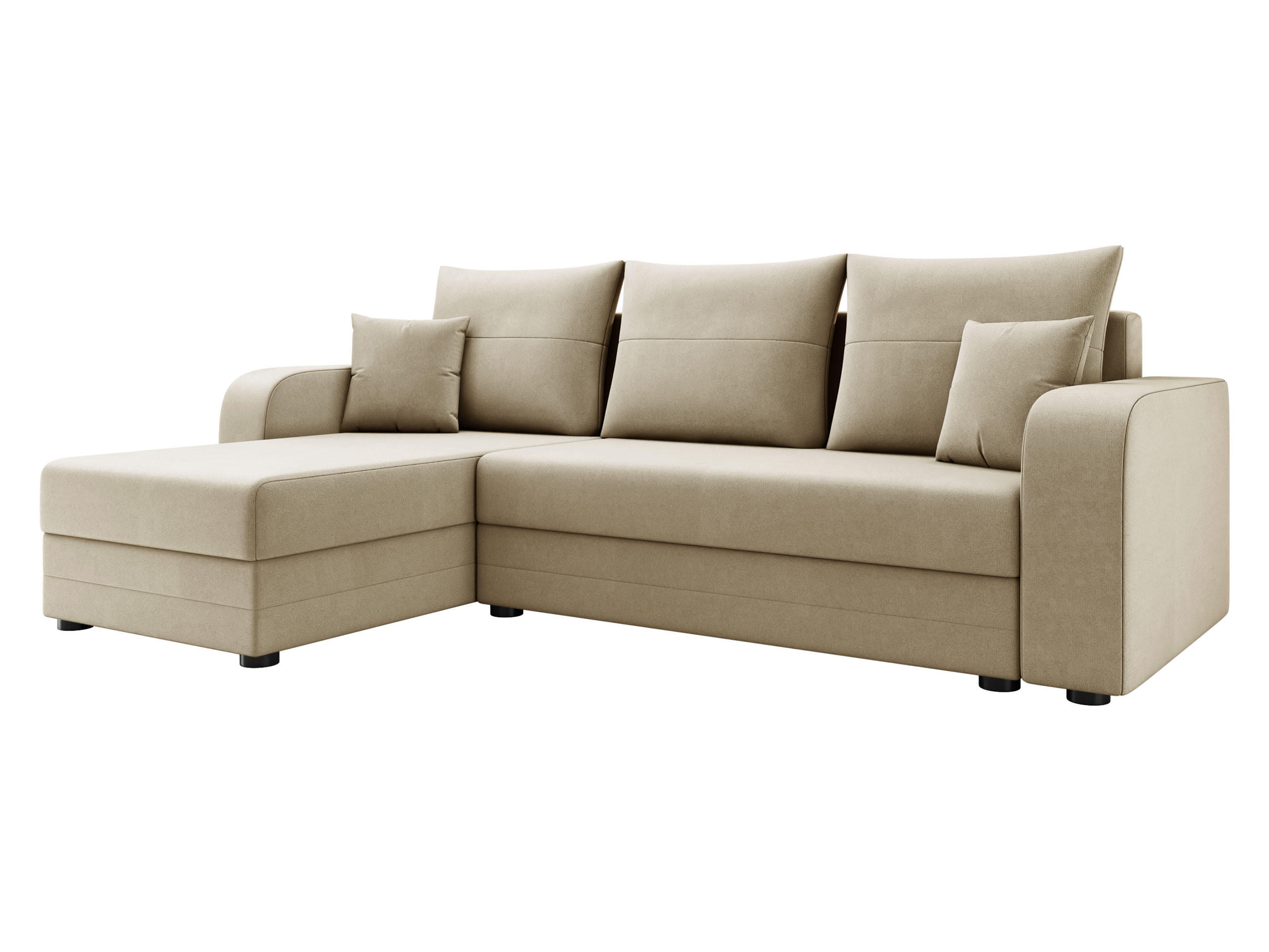 ECKSOFA Hewlet Bis - Beige/Schwarz, Holz/Kunststoff (237/139cm) - MIRJAN24