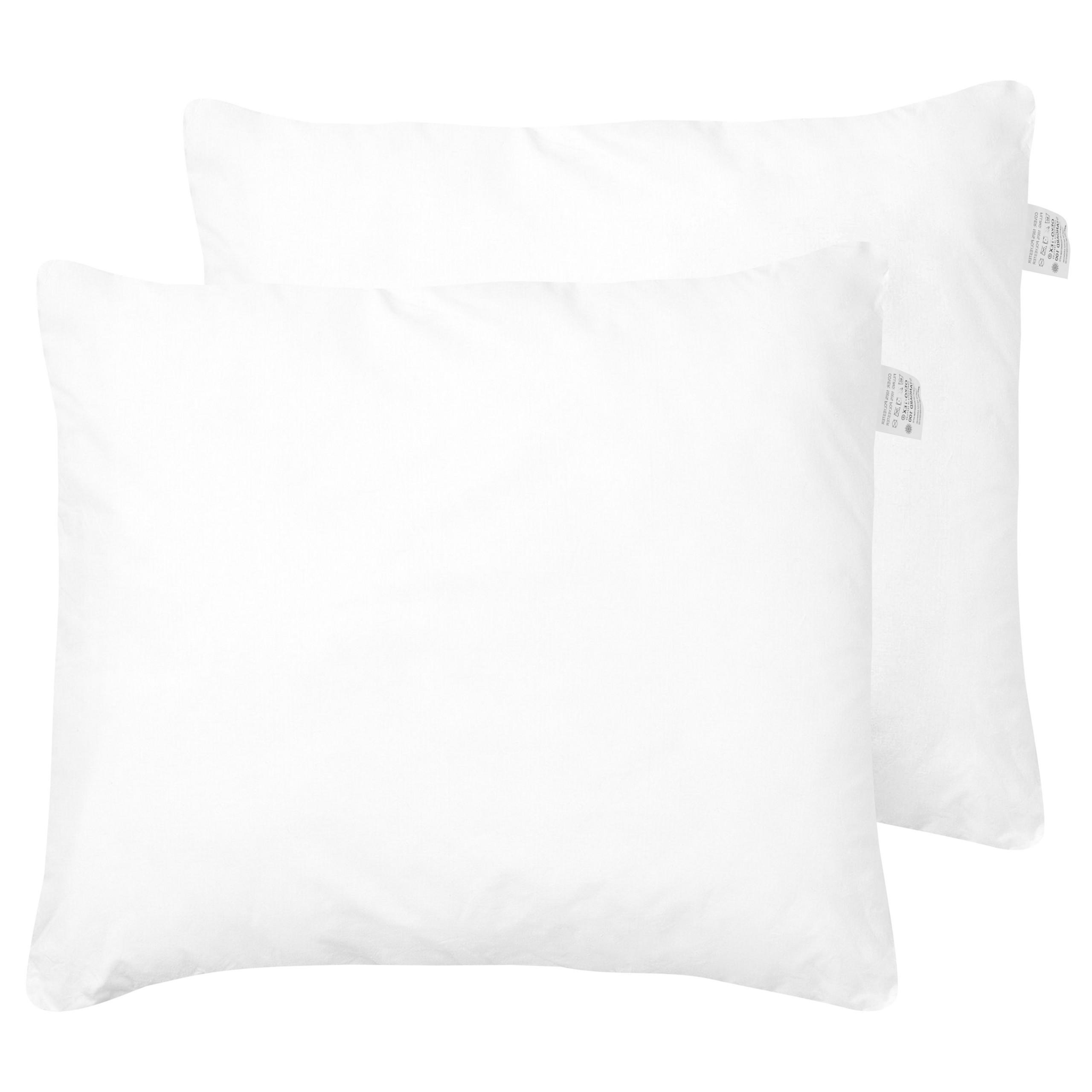KOPFKISSEN 2er-Set Weiß 80/80 cm Errigal - Weiß, Textil (80/80cm) - Beliani