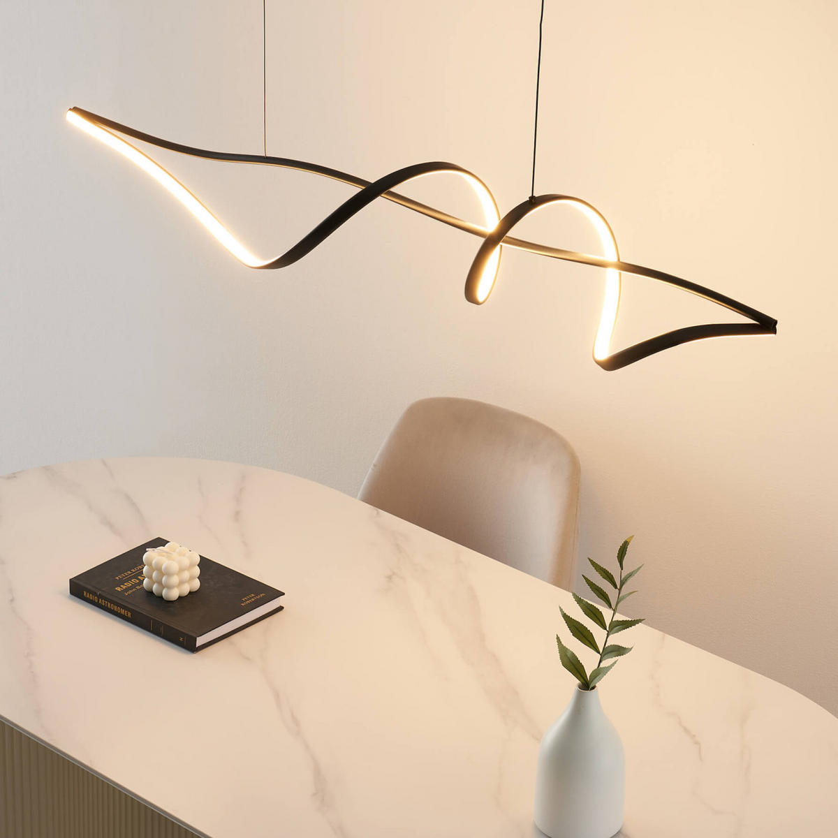 HÄNGELEUCHTE Lybella, Schwarz, 120cm - Schwarz, Metall (120/120/22cm) - KOSILUM