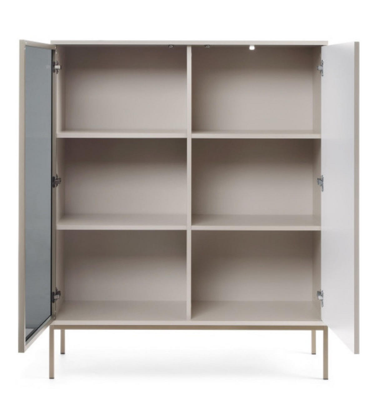 VITRINE Weiß SANTI Mit Lamellen - Beige, Holzwerkstoff (104/126/39cm) - Sepro Meble