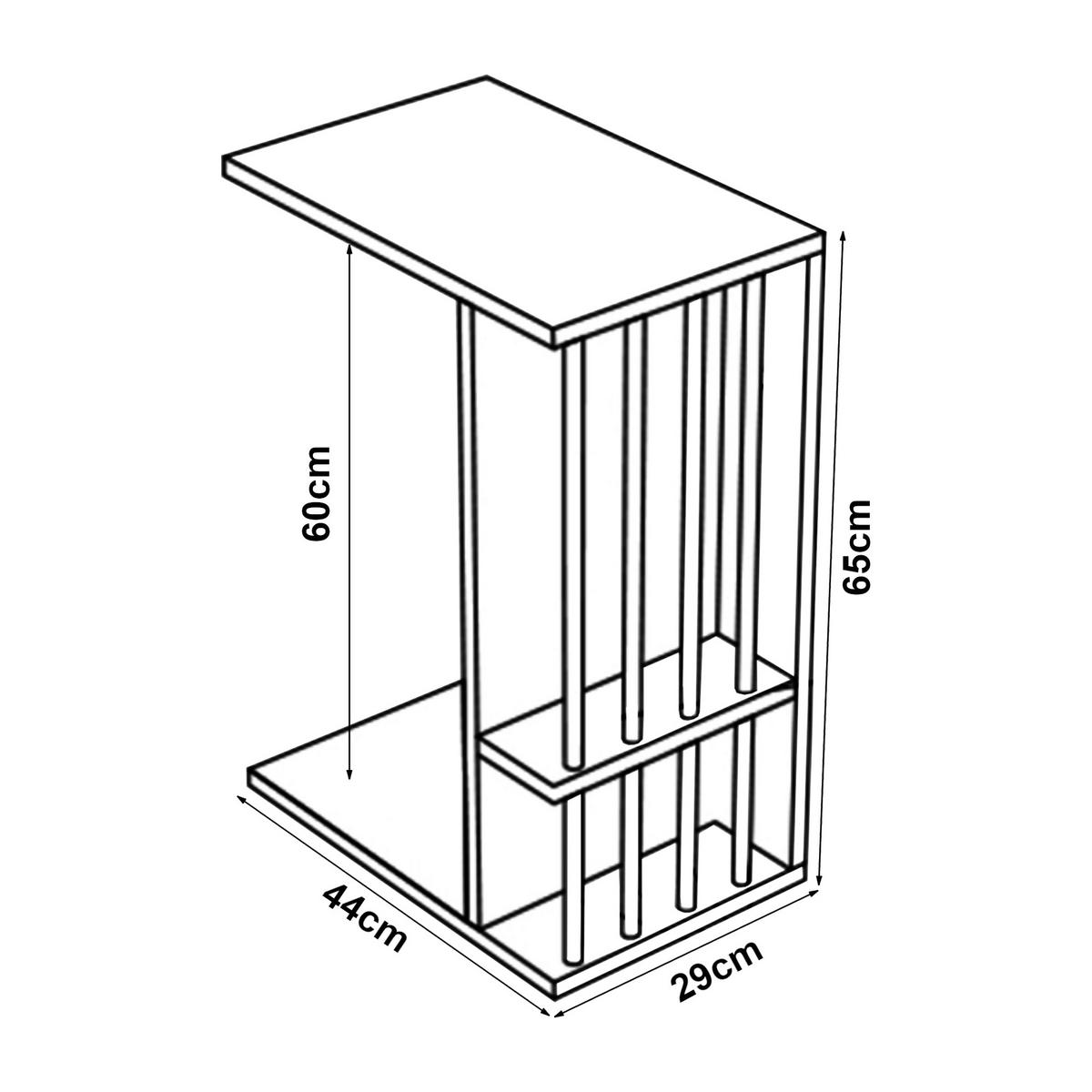 BEISTELLTISCH Siikainen - Schwarz/Braun, Holzwerkstoff (29/44/65cm) - [en.casa]