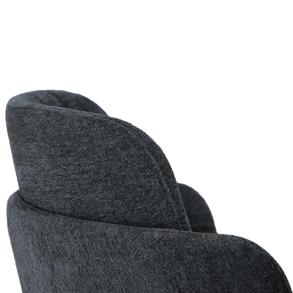 ARMLEHNENSTUHL Velto im Bouclestoff mit Metallbeinen, Anthrazit - Anthrazit/Schwarz, Metall (55/77/51cm) - Beautysofa
