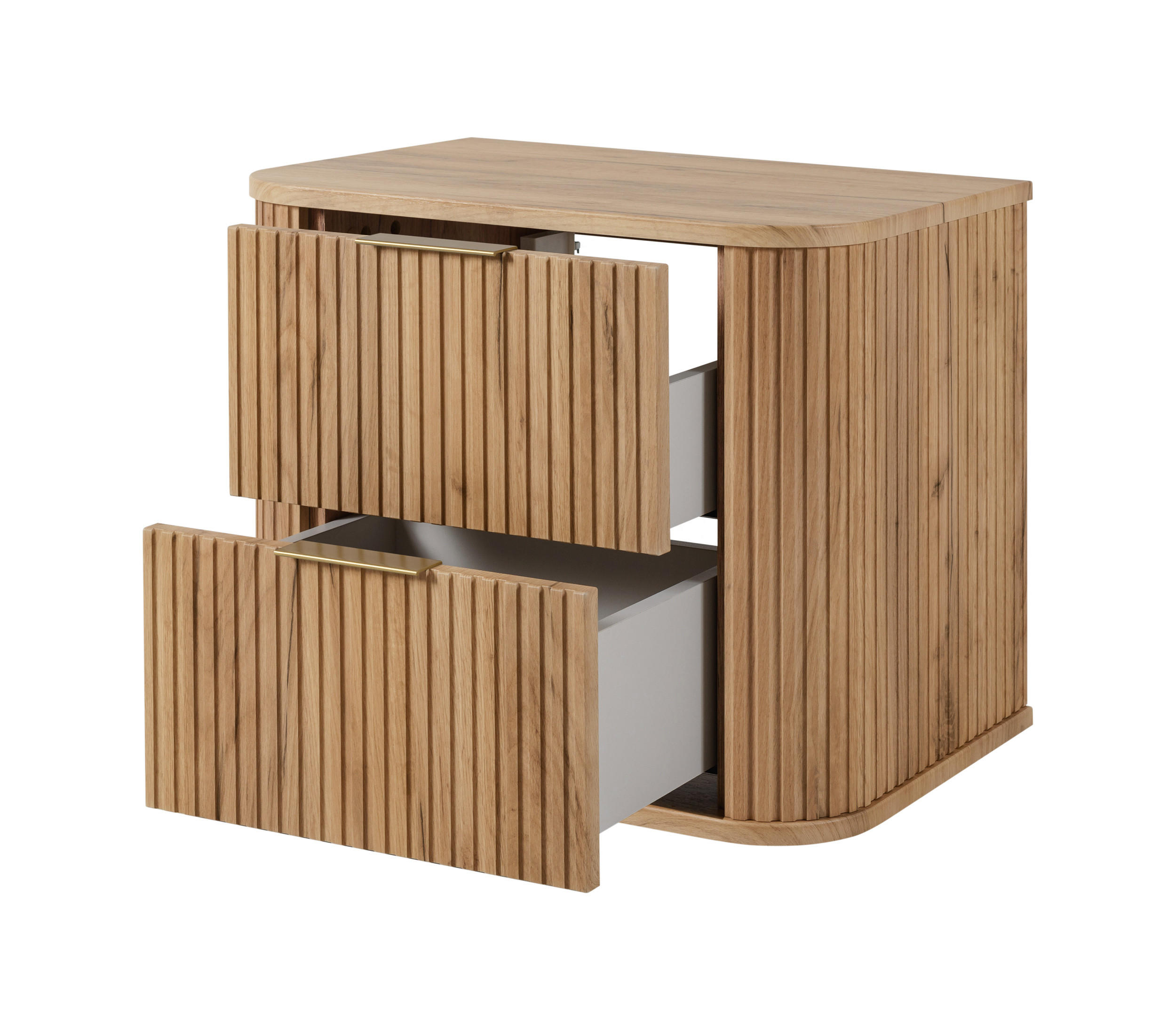 BADEZIMMERSCHRANK, Gold Craft Eiche + Goldener Griff, 41,5 x 60 x 51,7 cm - Goldfarben/Braun, Holzwerkstoff/Kunststoff (60/51.7/41.5cm) - 3XE LIVING