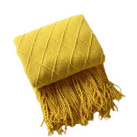 STRICKDECKE - 127 × 180 cm - Gelb - Gelb, Textil (127/180cm)