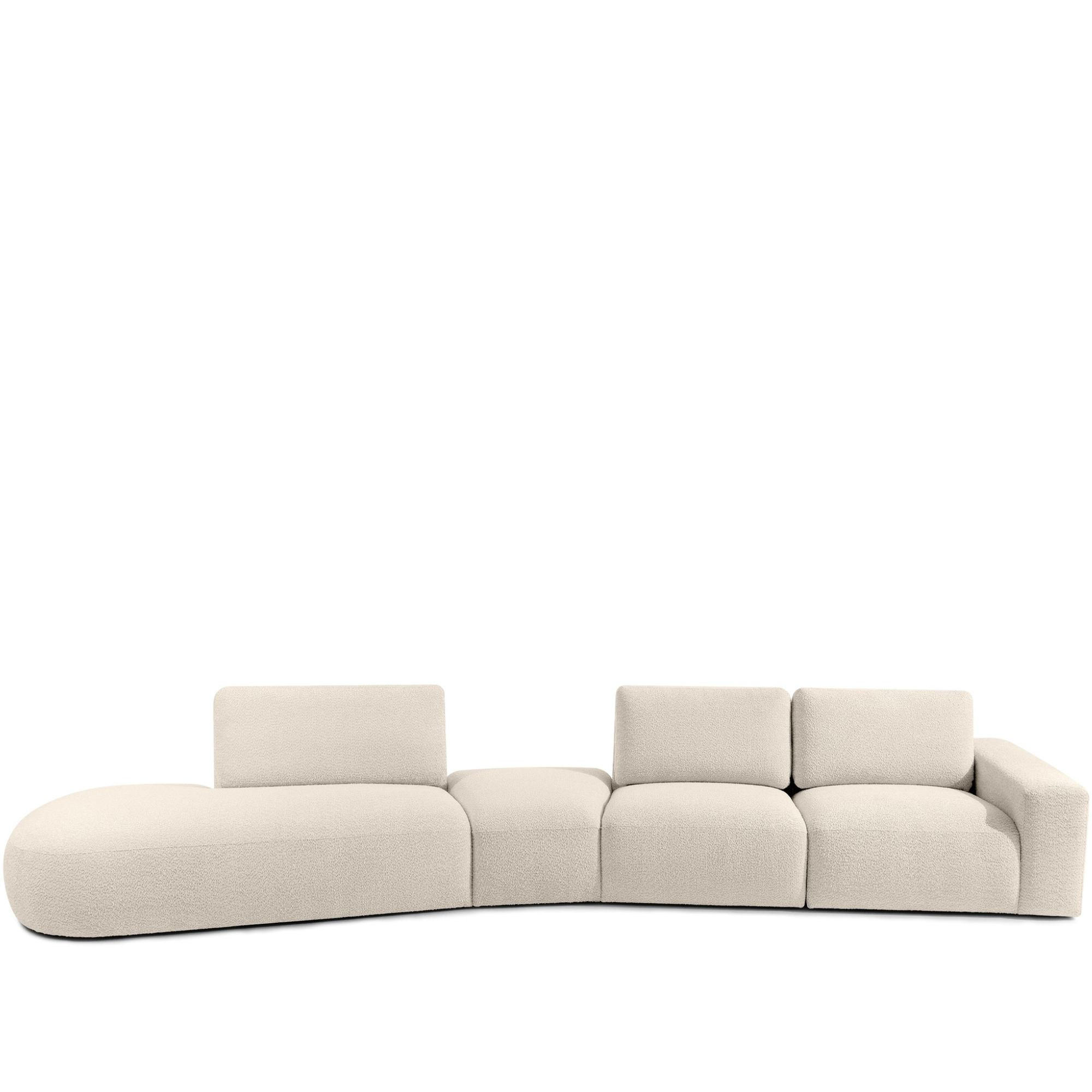 5-SITZER ECKSOFA ZUCCO Boucle links, Cremeweiß - Creme, Textil (430/84/105cm) - KONSIMO®