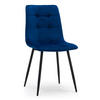 STUHL PARMA gepolsterter mit Steppung - dunkelblau - Samt Velour - Schwarz/Dunkelblau, Textil/Metall (44/89/45cm) - NEW HOME
